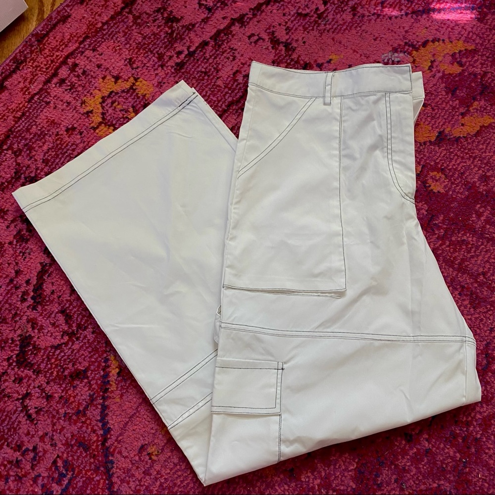 THE RAGGED PRIEST WHITE DRIVER CARGO PANTS
